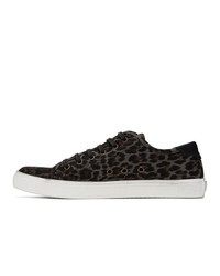 Saint Laurent Grey Leopard Malibu Sneakers