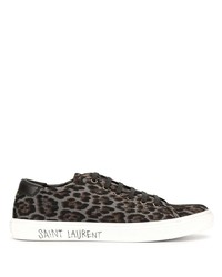 Saint Laurent Leopard Print Canvas Sneakers