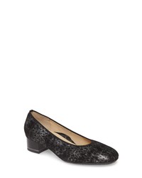 Charcoal Leopard Leather Ballerina Shoes