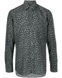 Charcoal Leopard Long Sleeve Shirt