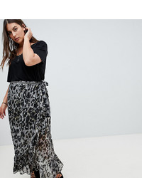 Charcoal Leopard Maxi Skirt