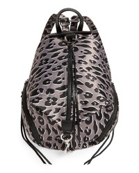 Charcoal Leopard Nylon Backpack
