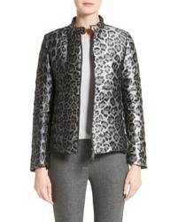 Armani Collezioni Leopard Print Down Puffer Jacket