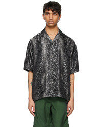 Needles Black Leopard Jacquard Cabana Short Sleeve Shirt