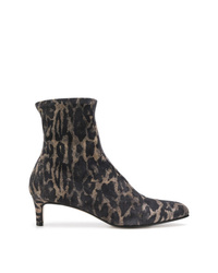 Charcoal Leopard Suede Ankle Boots