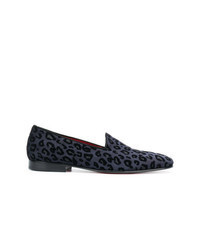 Charcoal Leopard Suede Loafers