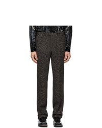 Charcoal Leopard Wool Chinos