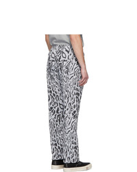 Needles Black And White Jacquard Leopard Track Pants