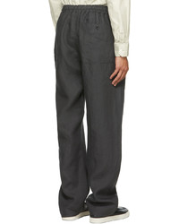 Margaret Howell Grey Linen Slant Pocket Trousers