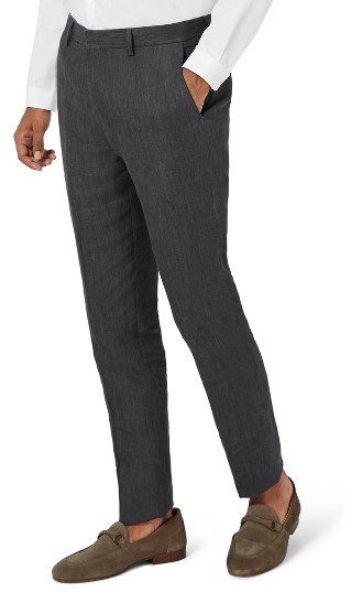 Buy ESSYSHE Men's Cropped Slim Fit Dress Pants Tapered Ankle Dress Pants  Suit Pants, Navy, 28W x 26L at Amazon.in
