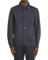 Herno Cotton Linen Snap Up Coachs Jacket In 9200t01 Navy At Nordstrom