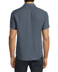 Theory Rilo S Instrutal Linen Short Sleeve Shirt