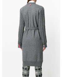 Thom Browne Long Cable Knit V Neck Cardigan