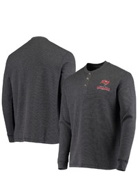 Dunbrooke Charcoal Tampa Bay Buccaneers Logo Maverick Thermal Henley Long Sleeve T Shirt