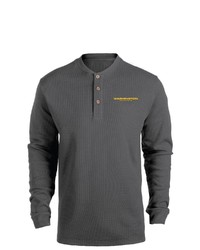 Dunbrooke Charcoal Washington Football Team Logo Maverick Thermal Henley Long Sleeve T Shirt