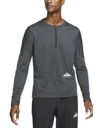 Nike Dri Fit Elet Long Sleeve Trail Running Shirt In Blackdark Smoke Grey At Nordstrom
