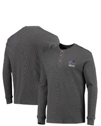 Dunbrooke Heathered Gray Buffalo Bills Logo Maverick Thermal Henley Long Sleeve T Shirt