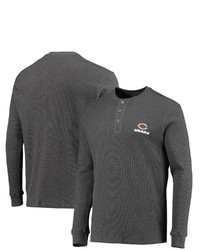 Dunbrooke Heathered Gray Chicago Bears Logo Maverick Thermal Henley Long Sleeve T Shirt