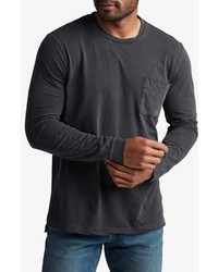 ROWAN APPAREL Rowan Asher Long Sleeve Cotton Pocket T Shirt In Faded Black At Nordstrom