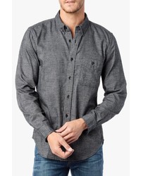 7 For All Mankind Brushed Oxford Shirt In Charcoal