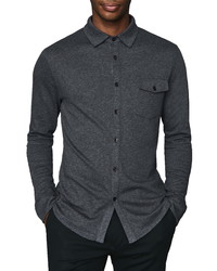 Reiss Lewis Regular Fit Long Sleeve Jersey Button Up Shirt