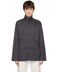 Lemaire Navy Stand Collar Shirt
