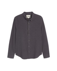 Madewell Perfect Crinkle Cotton Shirt In Black Coal At Nordstrom