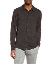 Cotton Citizen Presley Slub Cotton Button Up Shirt In Charcoal At Nordstrom