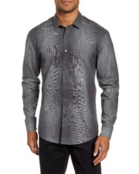 Vince Camuto Slim Fit Abstract Check Button Up Shirt
