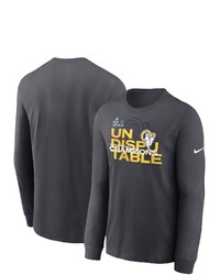 Nike Anthracite Los Angeles Rams Super Bowl Lvi Champions Slogan Long Sleeve T Shirt At Nordstrom
