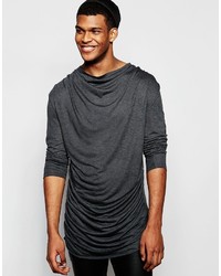 Asos Brand Longline Long Sleeve T Shirt With Extreme Ruche