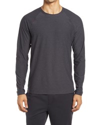 Rhone Crew Neck Long Sleeve T Shirt In Black Heather At Nordstrom
