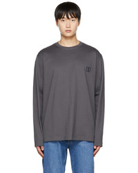 Wooyoungmi Gray Embroidered Long Sleeve T Shirt