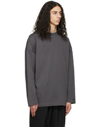 N. Hoolywood Grey Cotton Long Sleeve T Shirt