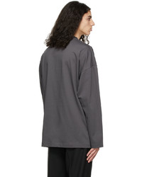 N. Hoolywood Grey Cotton Long Sleeve T Shirt