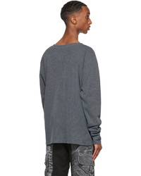 Greg Lauren Grey Flat Back Thermal Sweatshirt