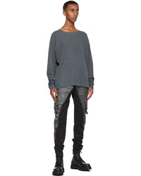 Greg Lauren Grey Flat Back Thermal Sweatshirt