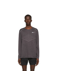 Nike Grey Techknit Ultra Running Long Sleeve T Shirt