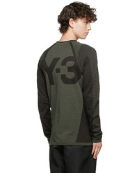 Y-3 Khaki Black Knit Base Layer Long Sleeve T Shirt