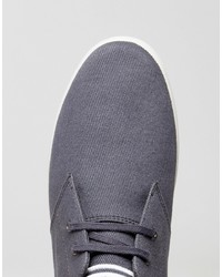 Fred Perry Byron Low Twill Sneakers In Charcoal