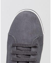 Fred Perry Kingston Twill Sneakers In Charcoal