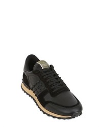 Valentino Rockstud Leather Suede Sneakers