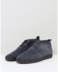 Fred Perry Shields Mid Suede Crepe Sneakers In Charcoal