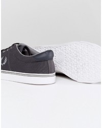 Fred Perry Underspin Canvas Sneakers In Charcoal