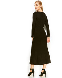 Calvin Klein Dress Long Sleeve Belted Sweater Maxi