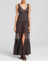 Free People Maxi Slip Dress Victoria Button Front