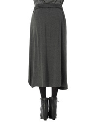 Max Studio Heather Jersey Twisted Detail Midi Skirt