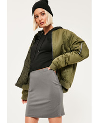 Missguided Grey Jersey Mini Skirt
