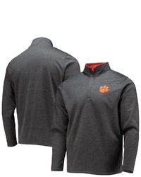 Colosseum Heathered Charcoal Clemson Tigers Roman Pullover Jacket