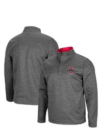 Colosseum Heathered Charcoal Ohio State Buckeyes Roman Pullover Jacket